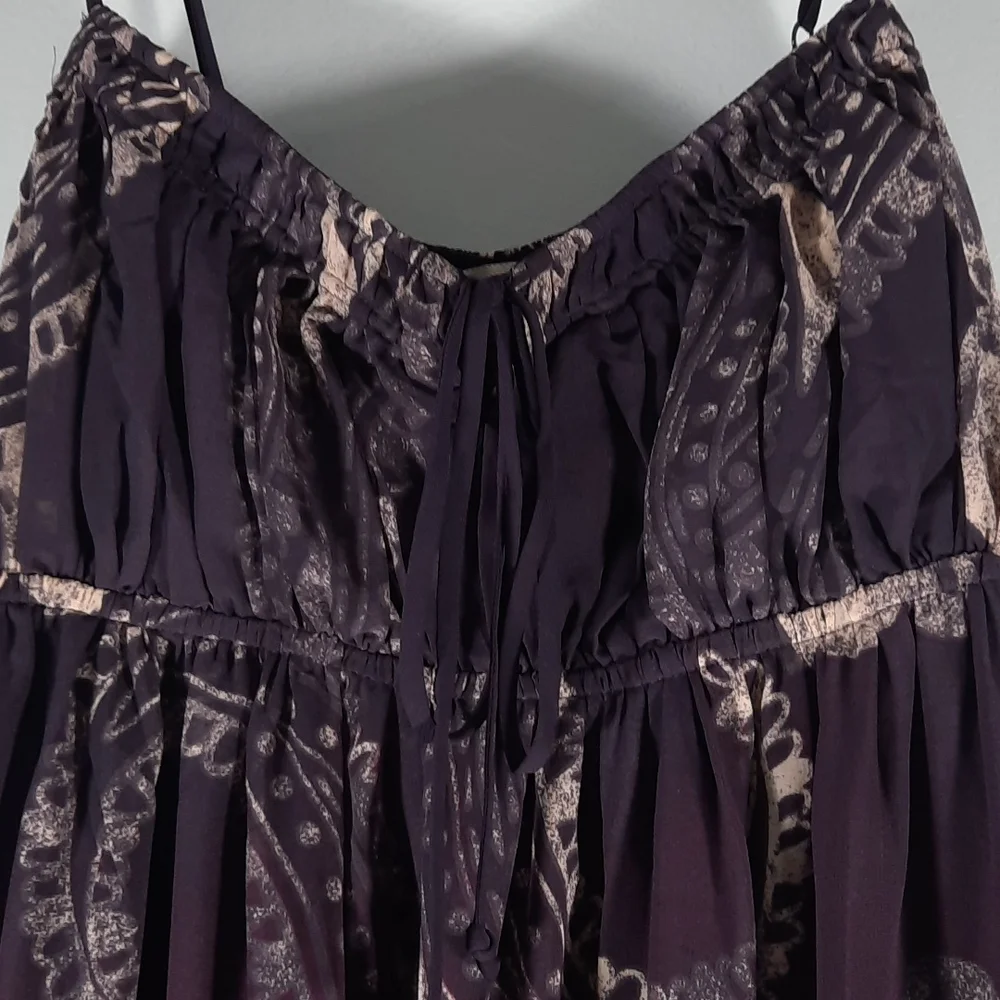 NWT BCBGENERATION CFT Puple/pink/cream / burgundy maxi dress SZ M - Picture 3 of 11